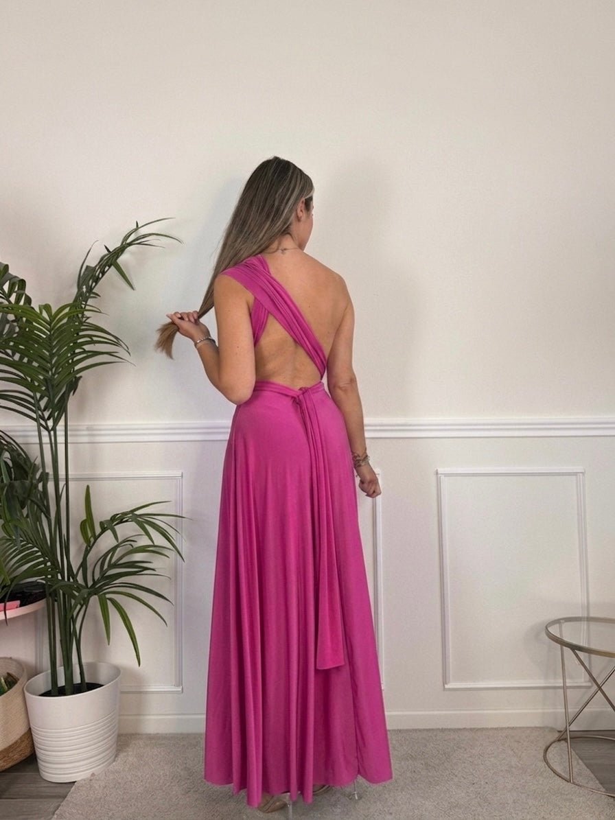 Vestito lungo in raso con nastri INFINITY - Follie by Alice