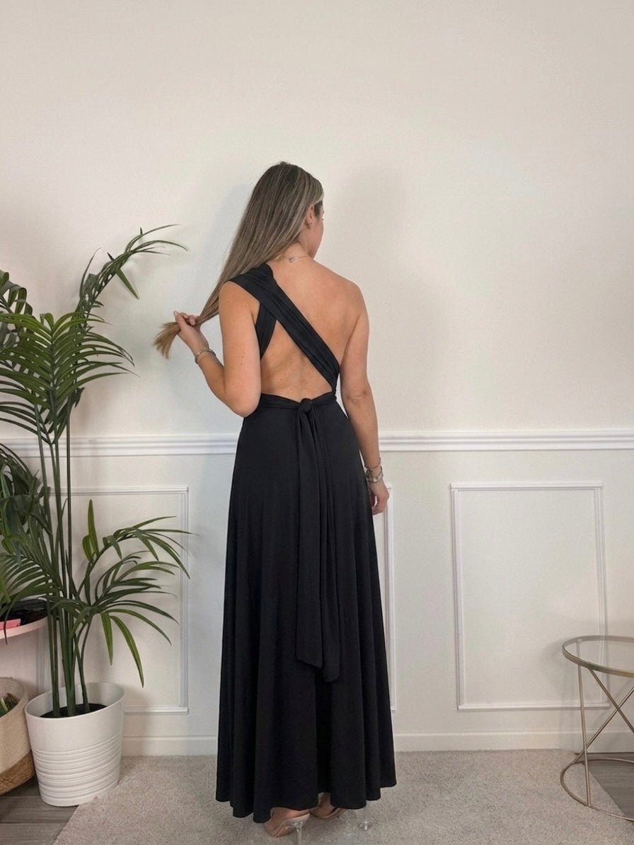 Vestito lungo in raso con nastri INFINITY - Follie by Alice