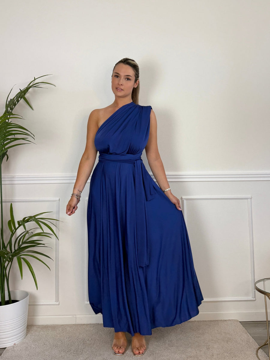 Vestito lungo in raso con nastri INFINITY – alternate
