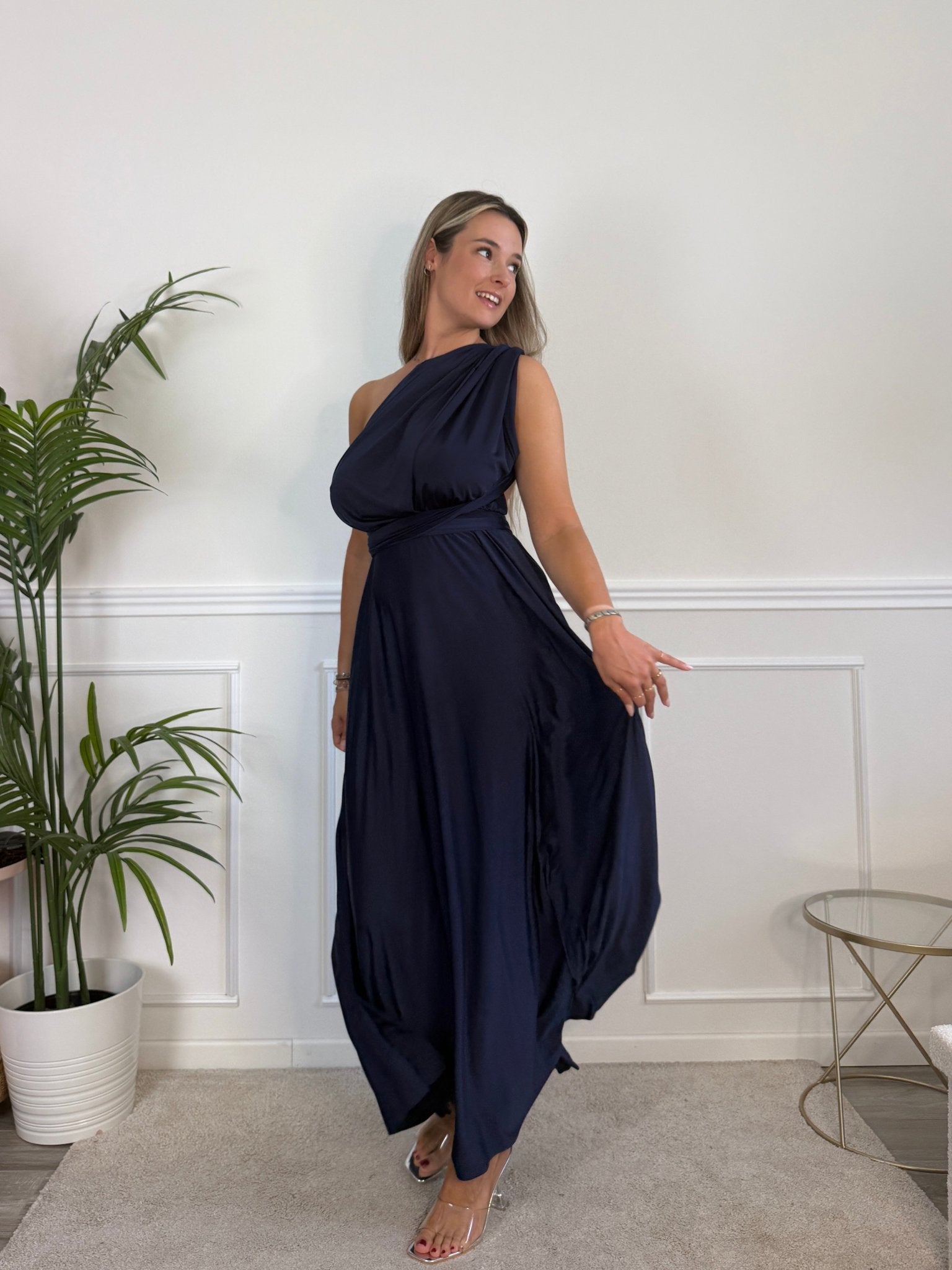 Vestito lungo in raso con nastri INFINITY - Follie by Alice