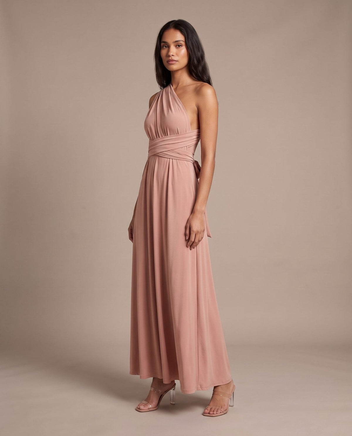 Vestito lungo in raso con nastri INFINITY - Follie by Alice