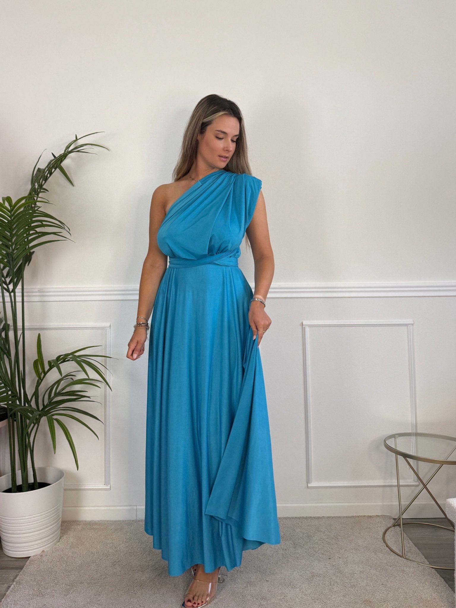 Vestito lungo in raso con nastri INFINITY - Follie by Alice