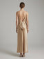 Vestito lungo in raso con schiena scoperta a V CASCADE - Follie by Alice