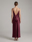 Vestito lungo in raso con schiena scoperta a V CASCADE - Follie by Alice