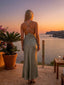 Vestito lungo in raso con schiena scoperta con gioiello di strass REFLECT - Follie by Alice