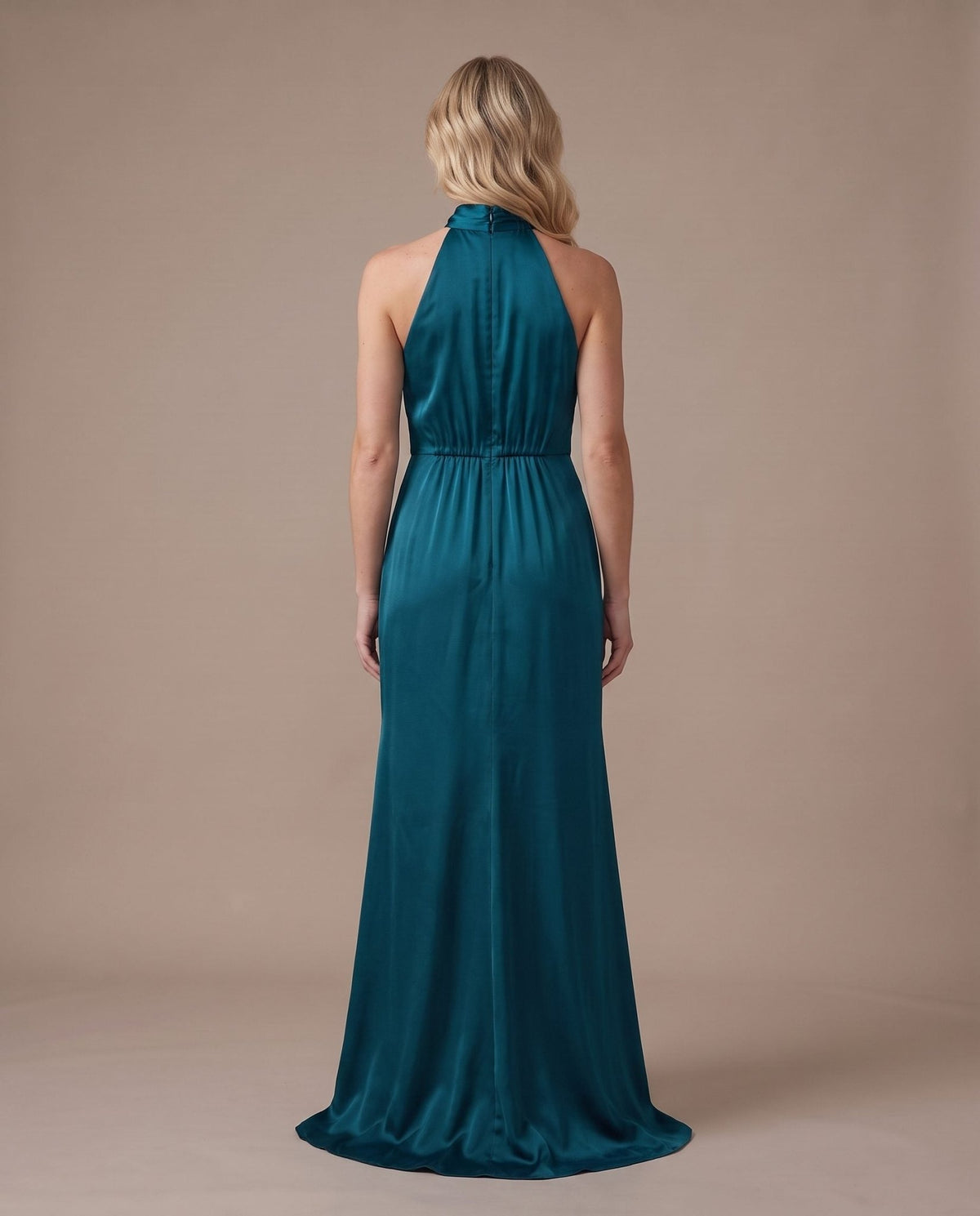 Vestito lungo in raso con spacco KRISTAL - Follie by Alice