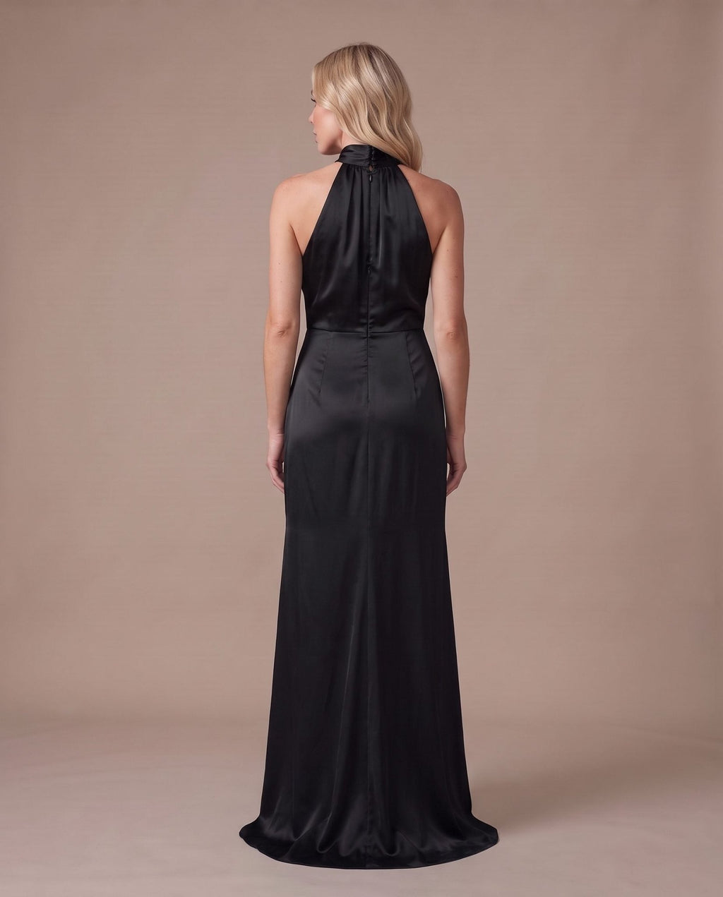Vestito lungo in raso con spacco KRISTAL - Follie by Alice