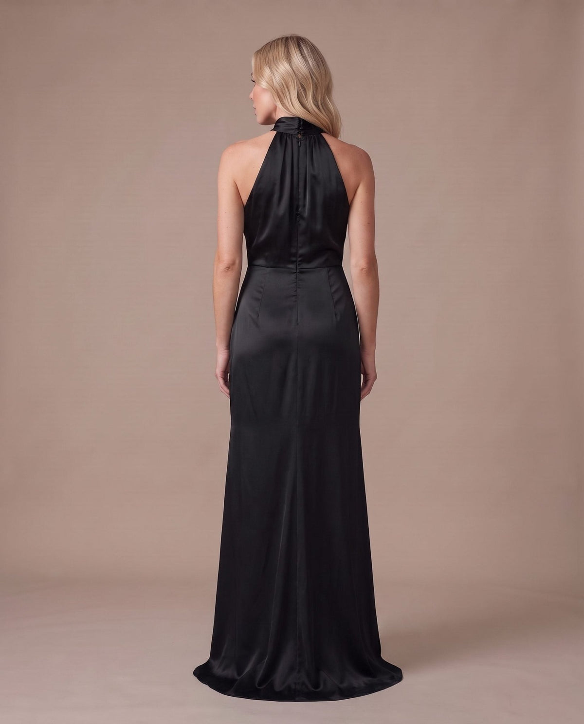 Vestito lungo in raso con spacco KRISTAL - Follie by Alice