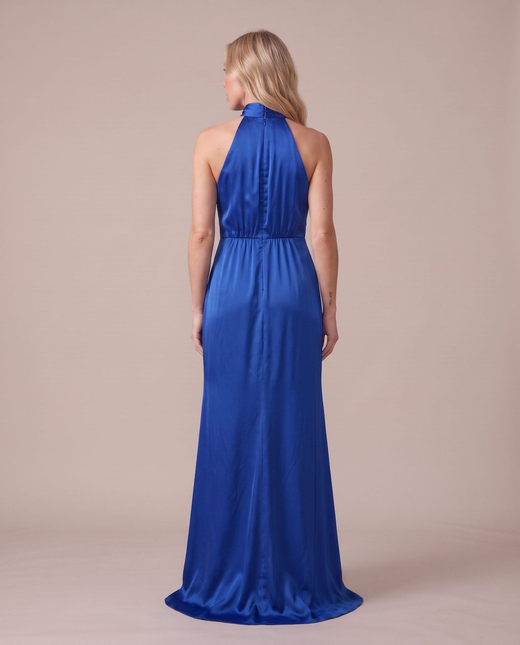 Vestito lungo in raso con spacco KRISTAL - Follie by Alice