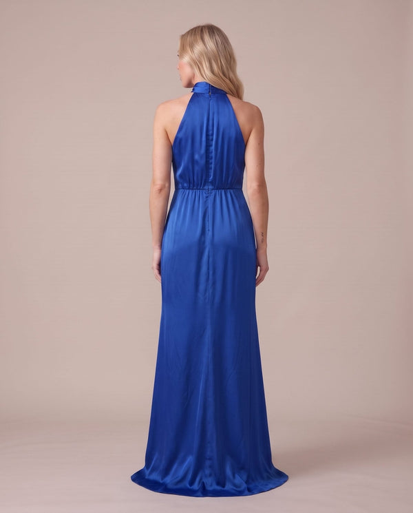 Vestito lungo in raso con spacco KRISTAL - Follie by Alice