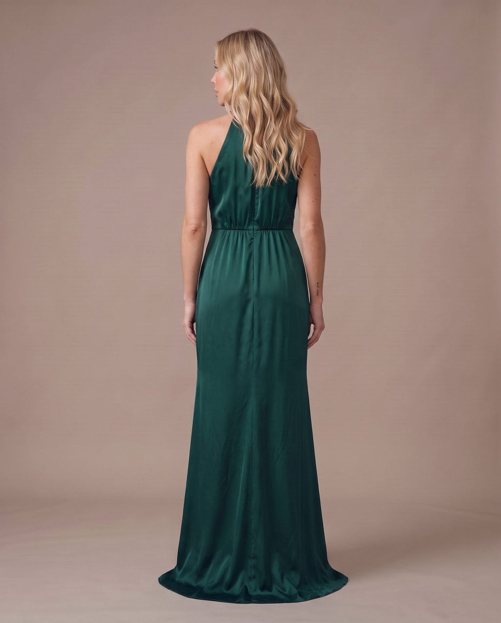 Vestito lungo in raso con spacco KRISTAL - Follie by Alice