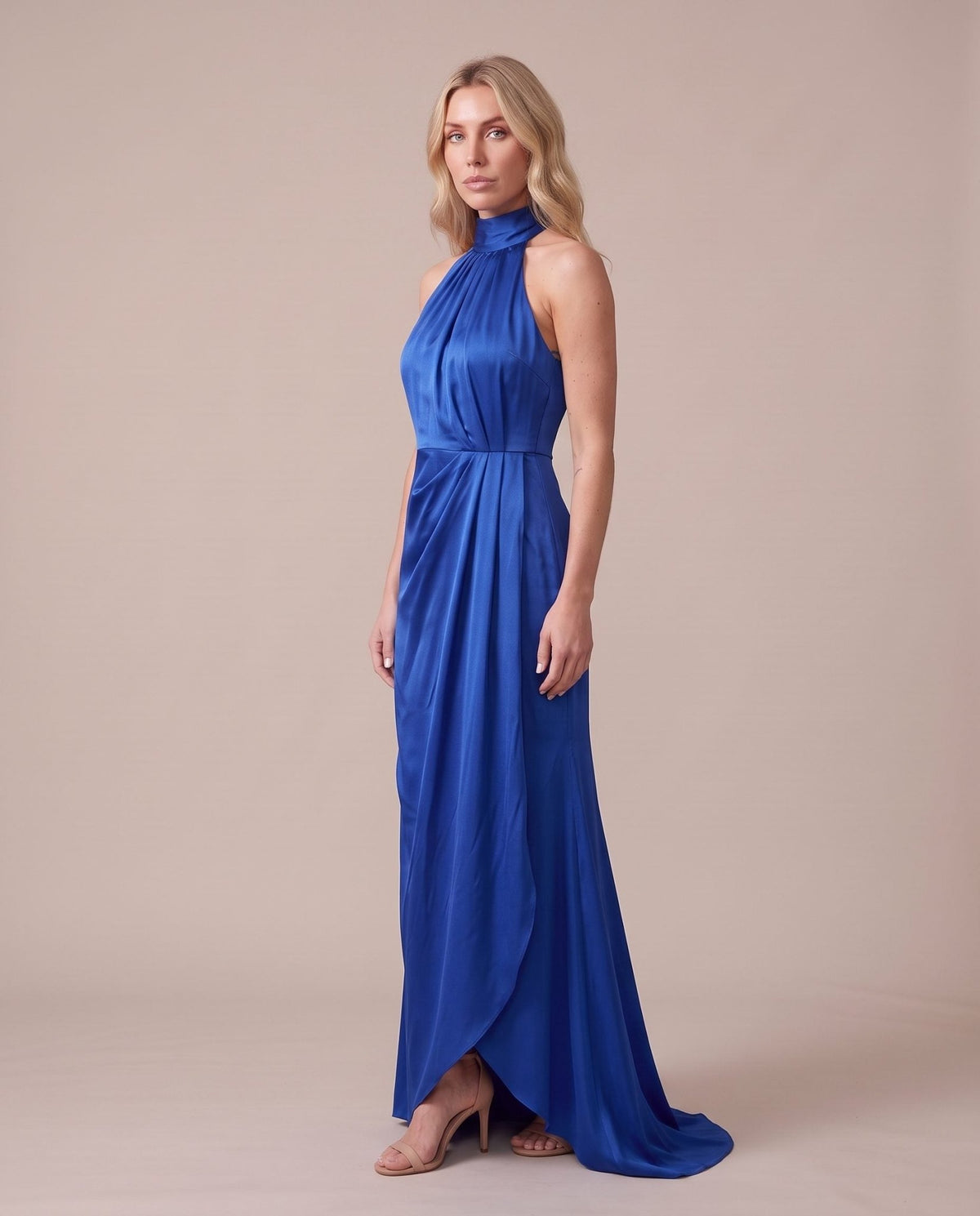 Vestito lungo in raso con spacco KRISTAL - Follie by Alice