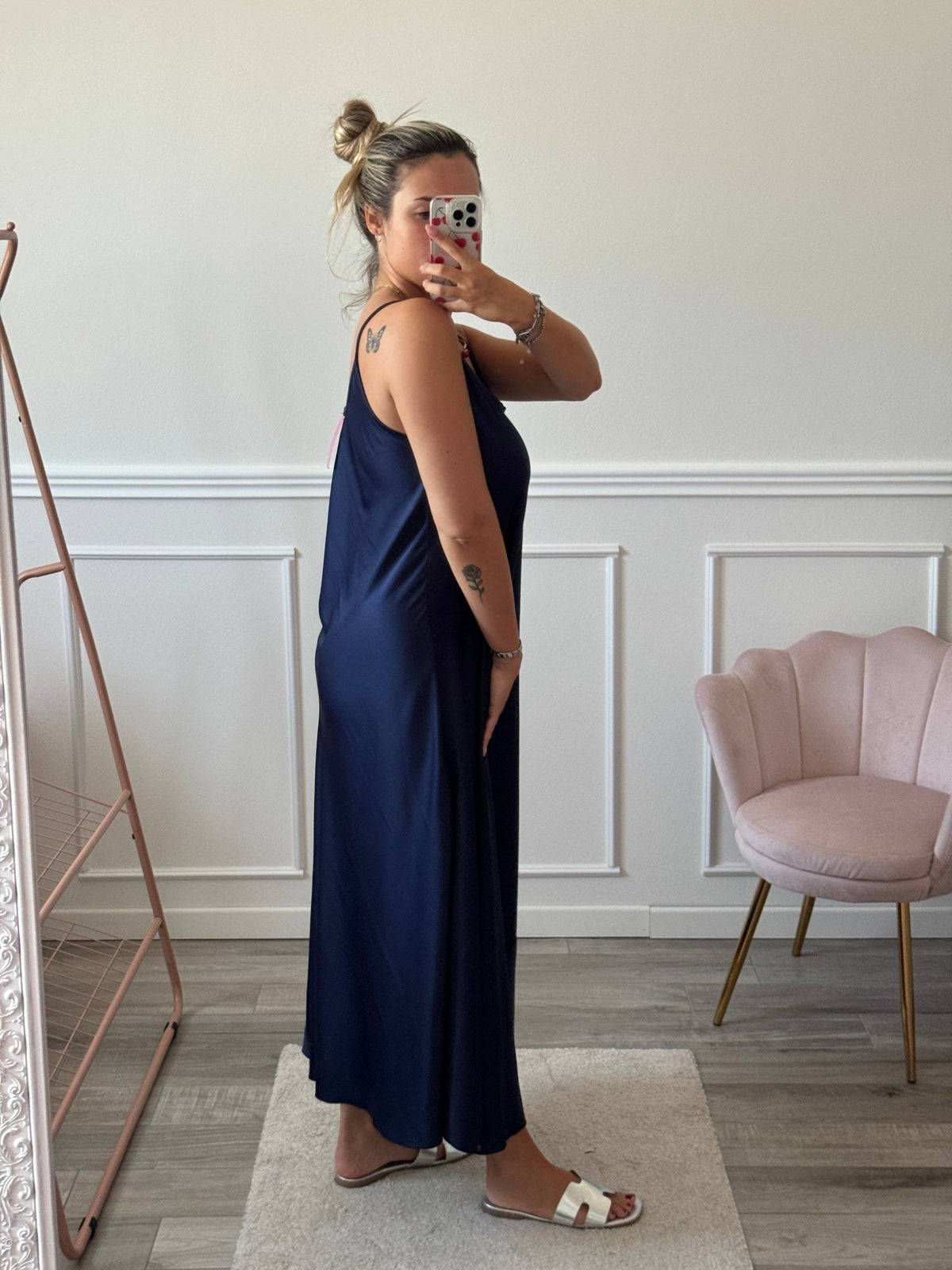 Vestito lungo in raso SILKEN - Follie by Alice