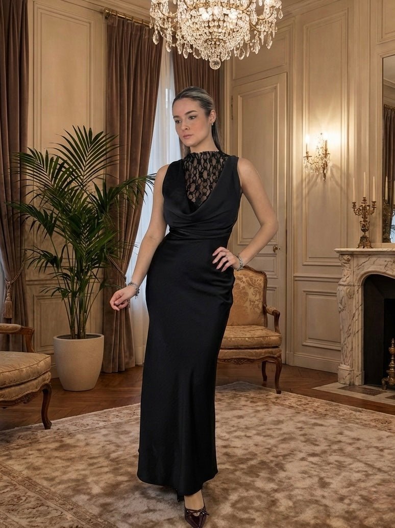 Vestito lungo in raso Dea