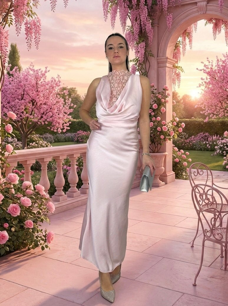 Vestito lungo in raso Dea - Follie by Alice