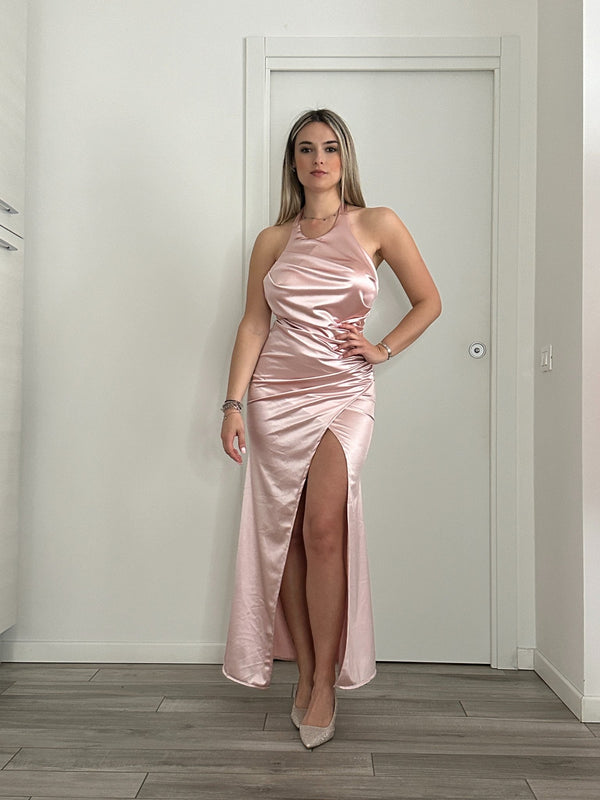 Vestito lungo in raso SELENE - Follie by Alice