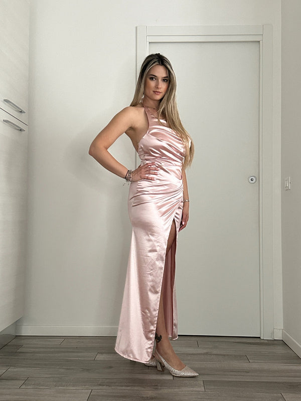Vestito lungo in raso SELENE - Follie by Alice