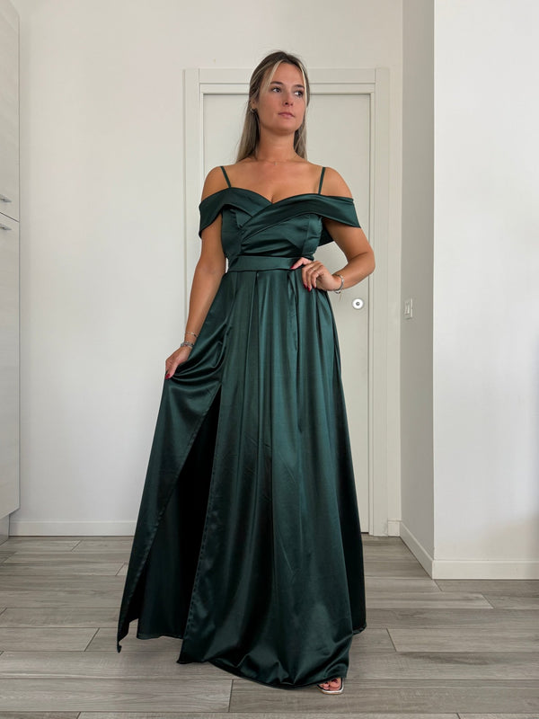 Vestito lungo in raso ELETTRA - Follie by Alice