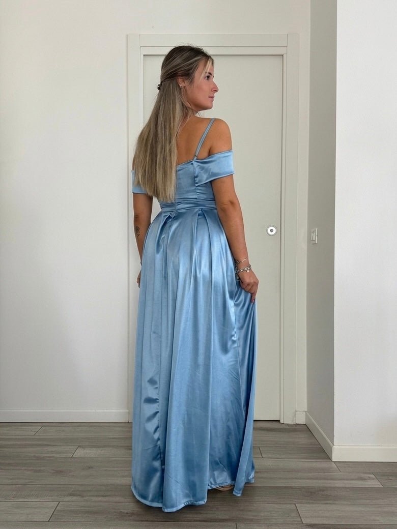 Vestito lungo in raso ELETTRA - Follie by Alice