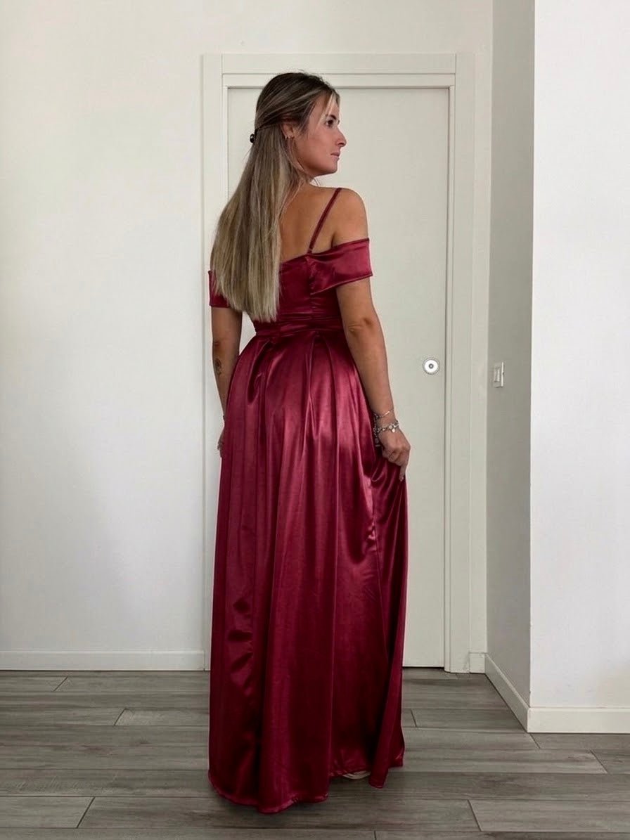 Vestito lungo in raso ELETTRA - Follie by Alice