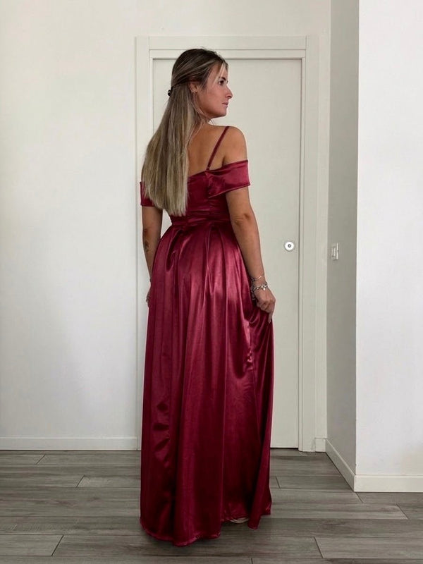 Vestito lungo in raso ELETTRA - Follie by Alice