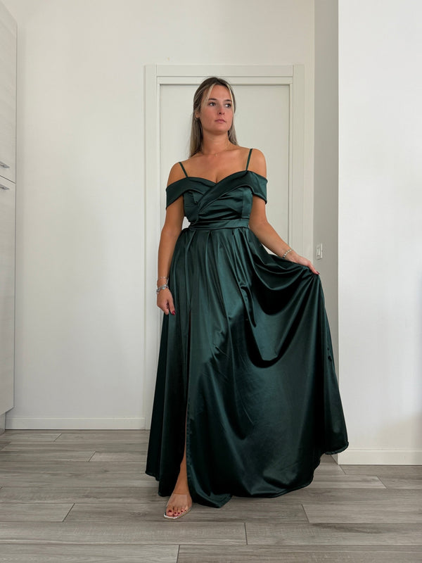 Vestito lungo in raso ELETTRA - Follie by Alice