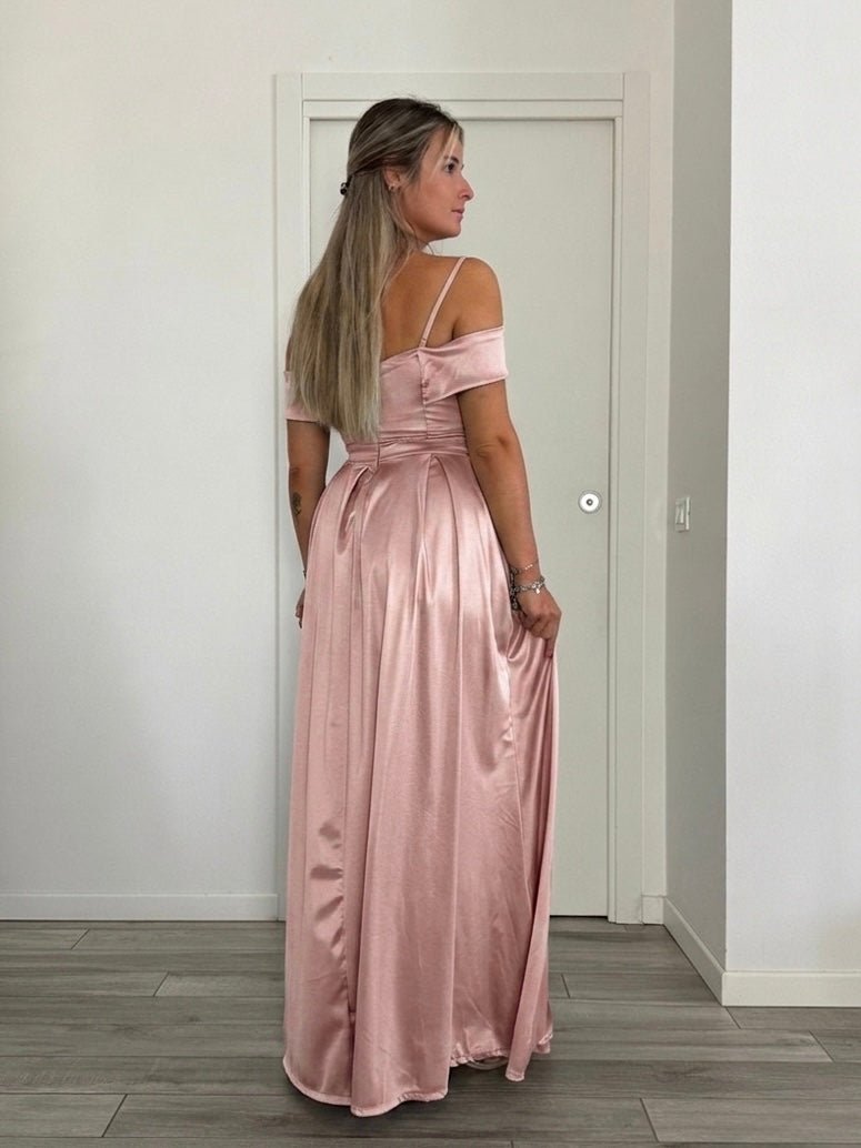 Vestito lungo in raso ELETTRA - Follie by Alice