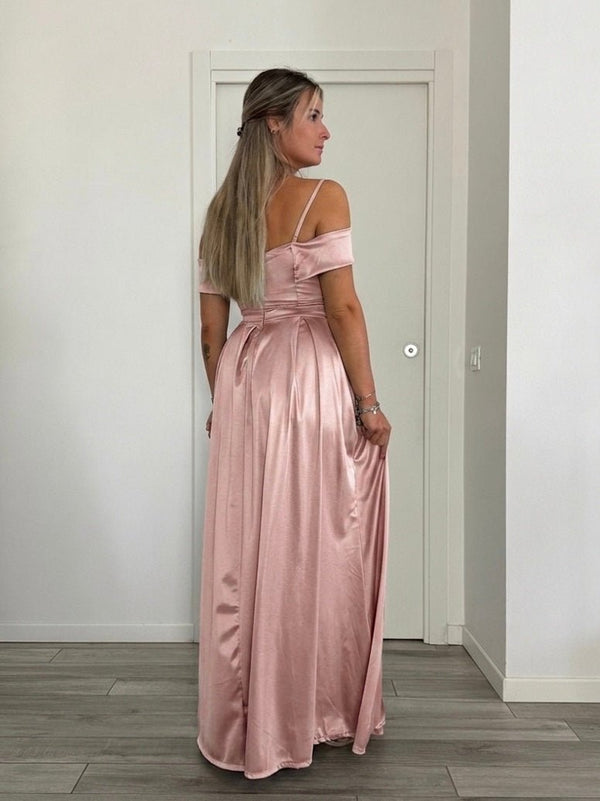 Vestito lungo in raso ELETTRA - Follie by Alice