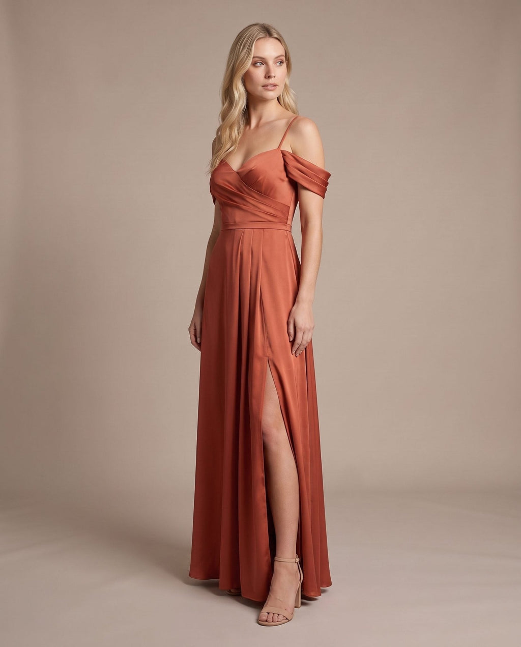 Vestito lungo in raso ELETTRA - Follie by Alice