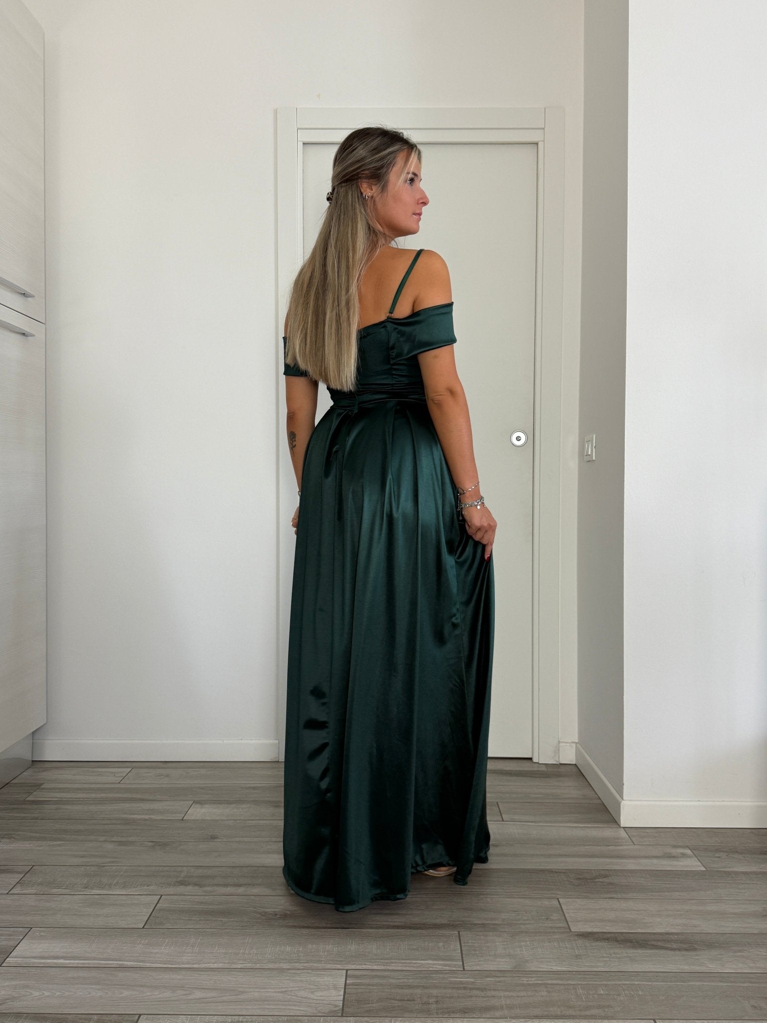 Vestito lungo in raso ELETTRA - Follie by Alice