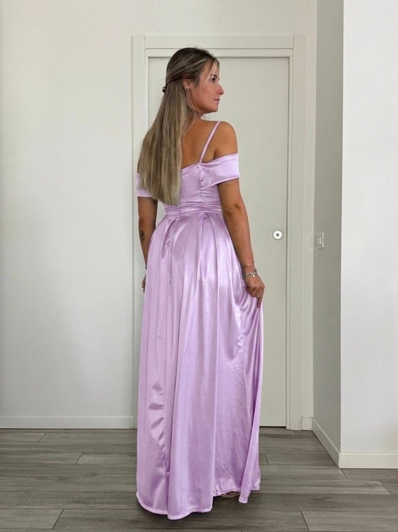 Vestito lungo in raso ELETTRA - Follie by Alice