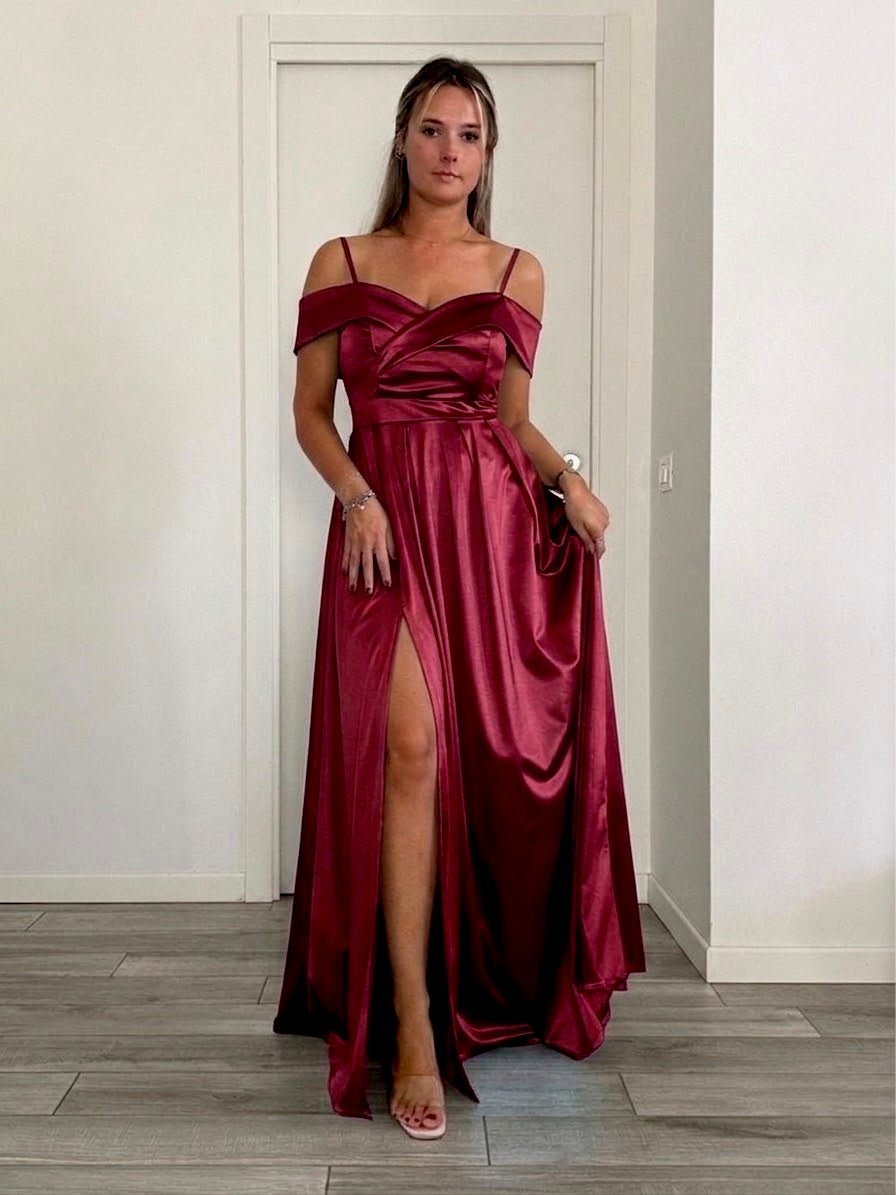 Vestito lungo in raso ELETTRA - Follie by Alice