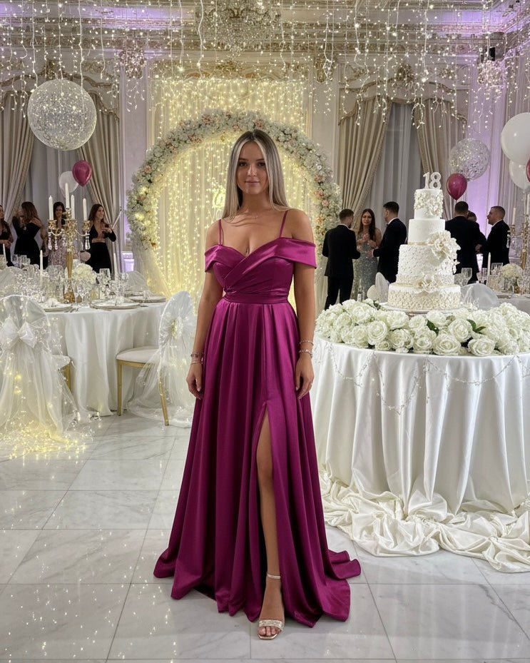 Vestito lungo in raso ELETTRA - Follie by Alice