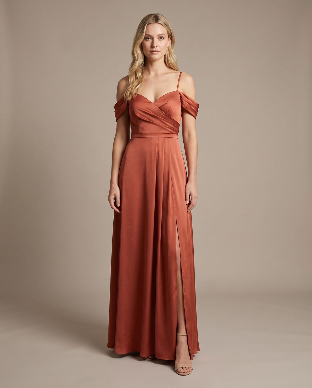 Vestito lungo in raso ELETTRA - Follie by Alice