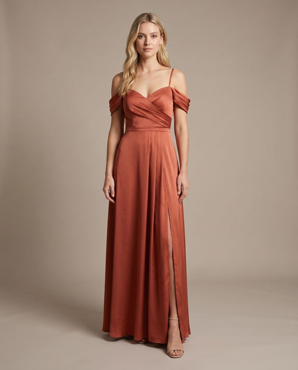 Vestito lungo in raso ELETTRA - Follie by Alice