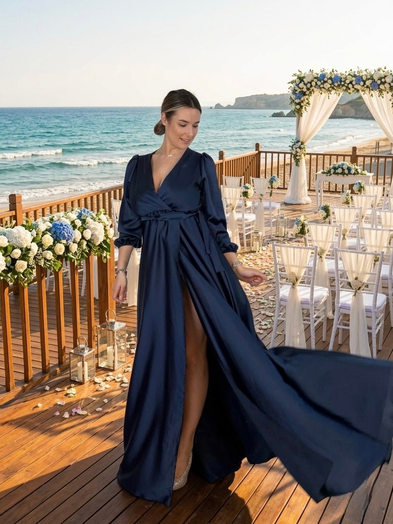 Vestito lungo in raso Matilda - Follie by Alice