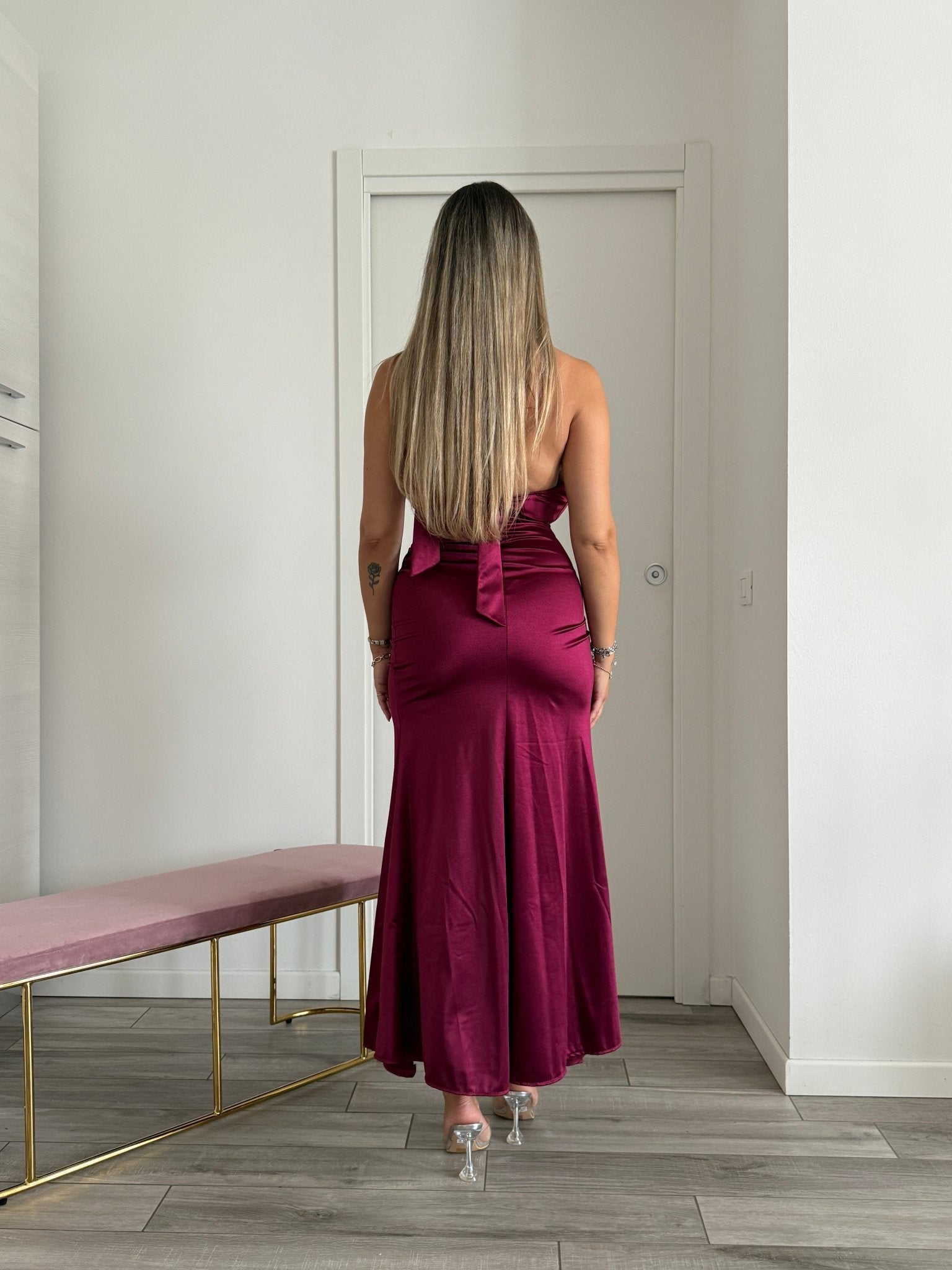 Vestito lungo in raso SELENE - Follie by Alice