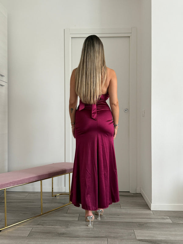 Vestito lungo in raso SELENE - Follie by Alice