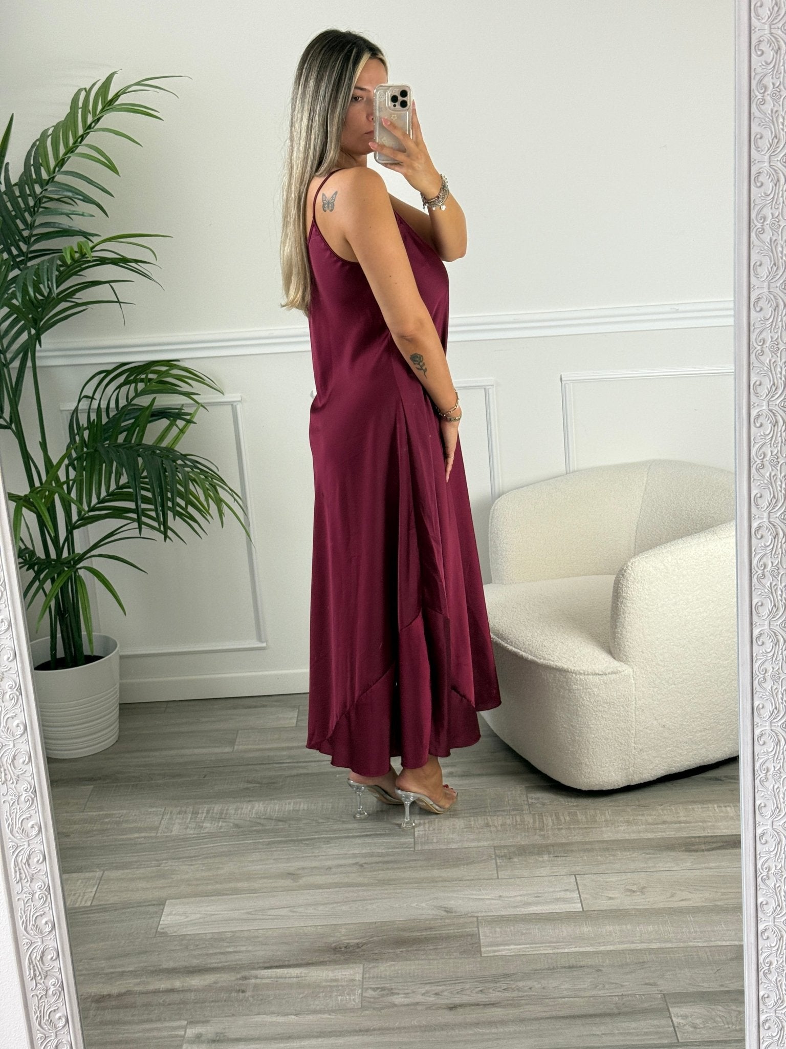 Vestito lungo in raso SILKEN - Follie by Alice
