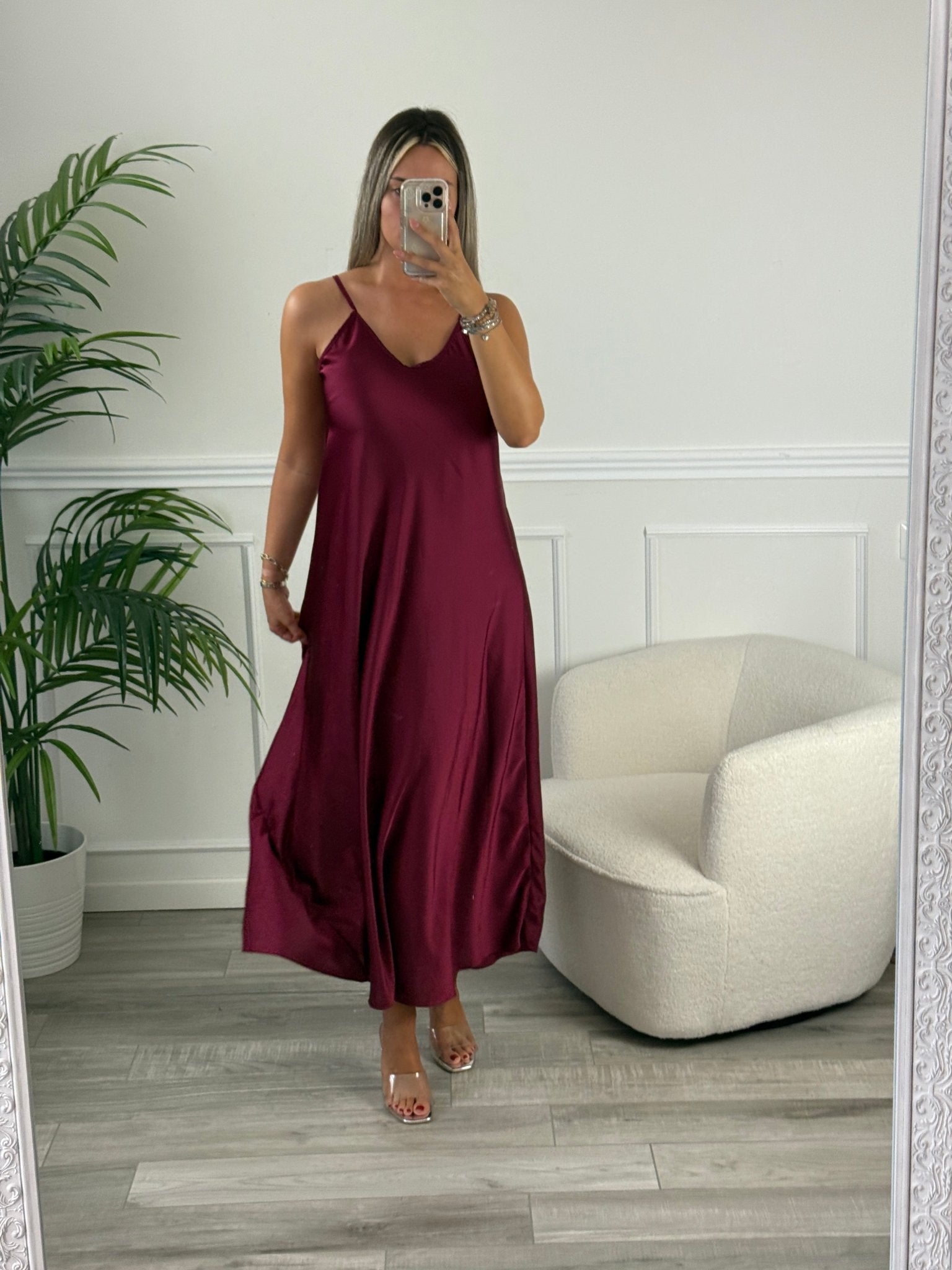 Vestito lungo in raso SILKEN - Follie by Alice