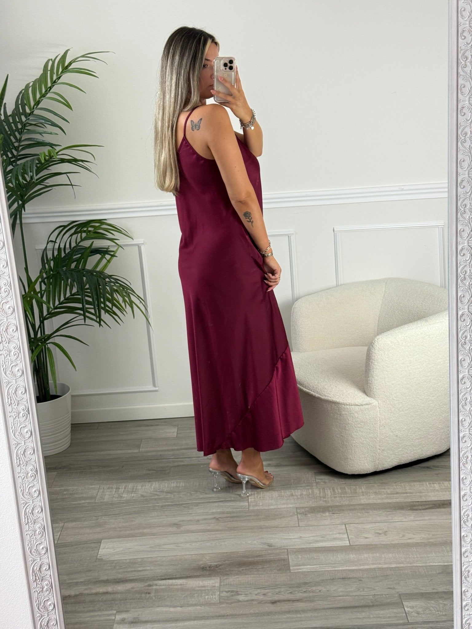 Vestito lungo in raso SILKEN - Follie by Alice
