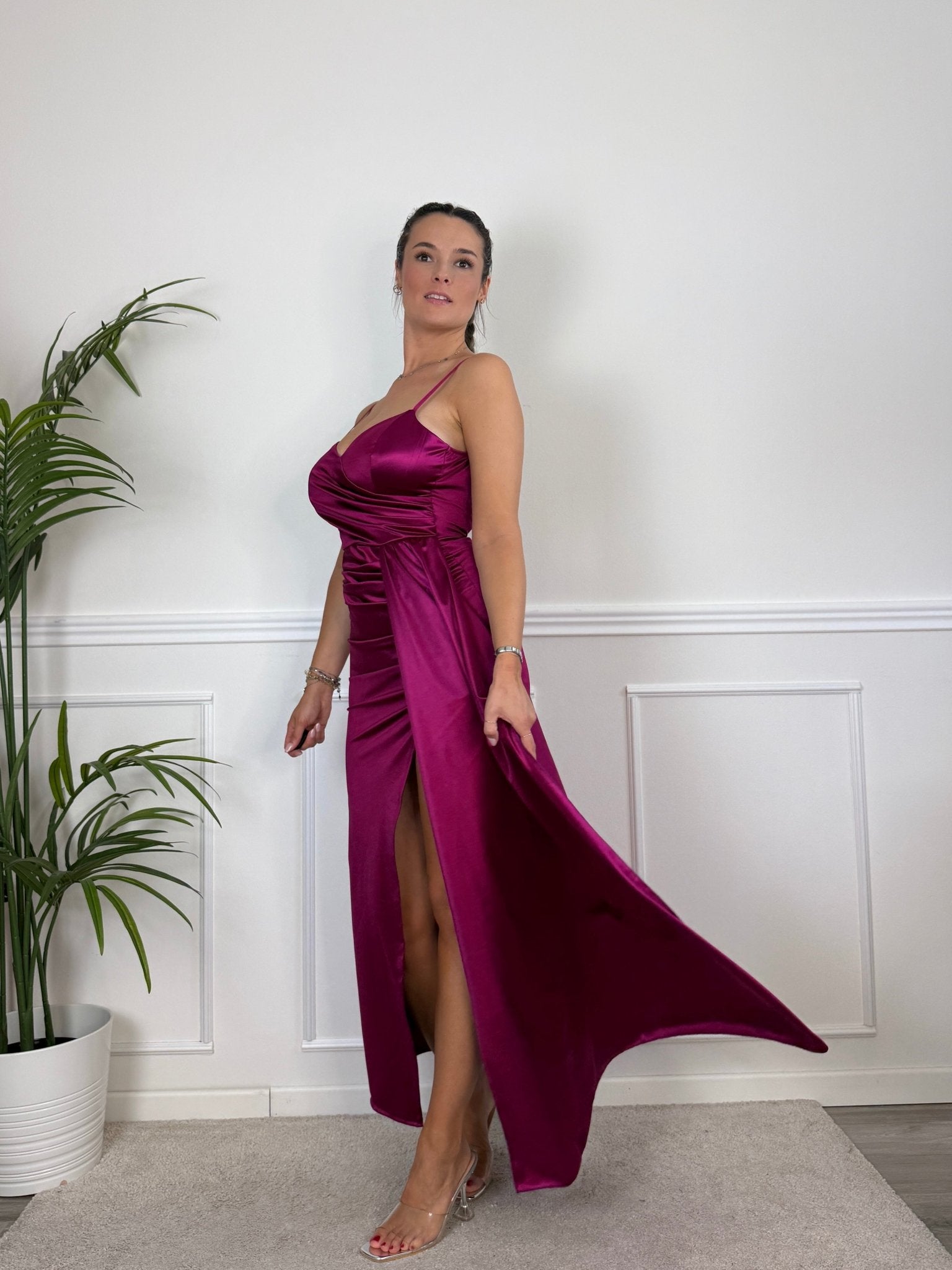 Vestito lungo in raso SOFIA - Follie by Alice