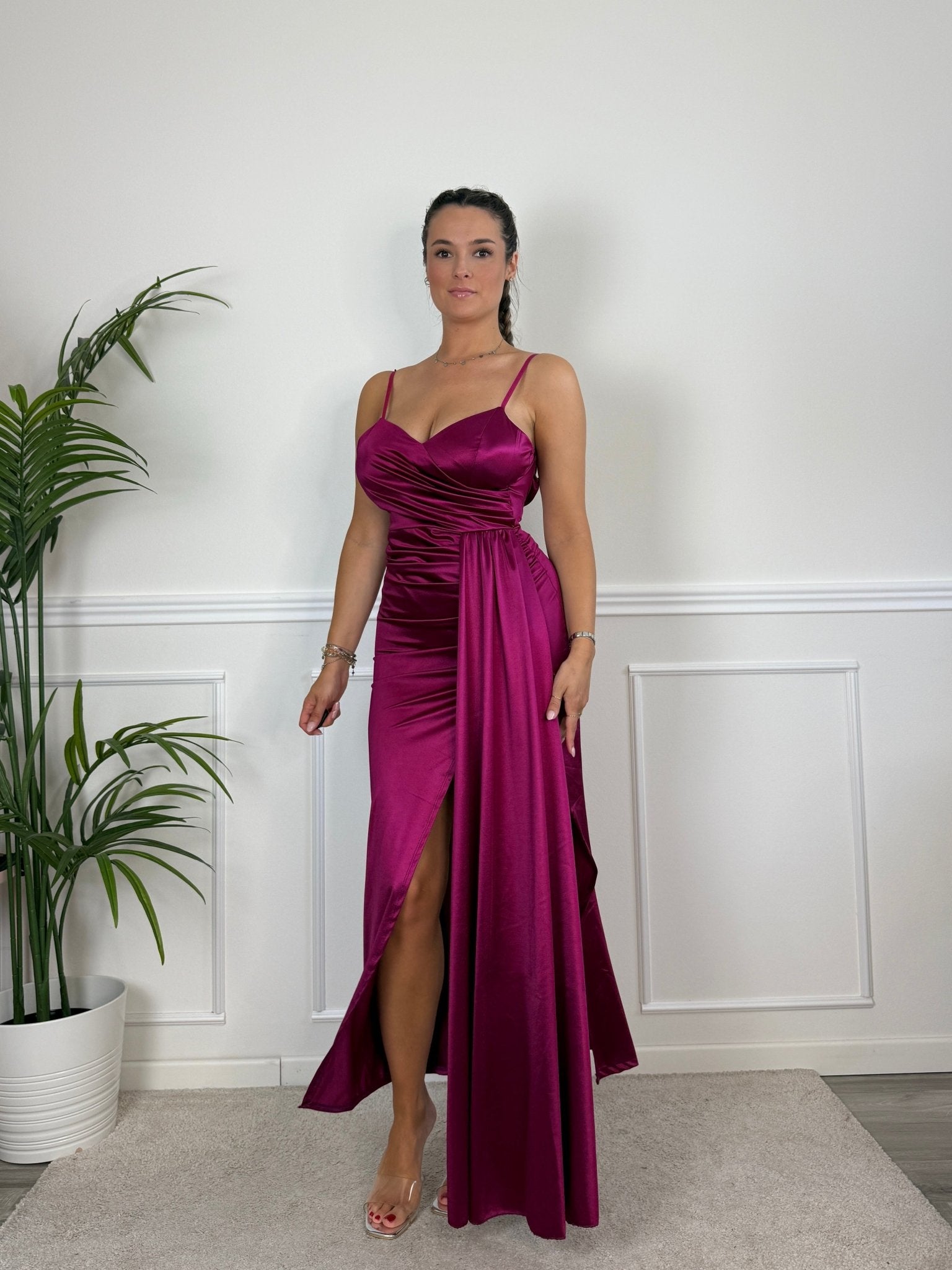 Vestito lungo in raso SOFIA - Follie by Alice