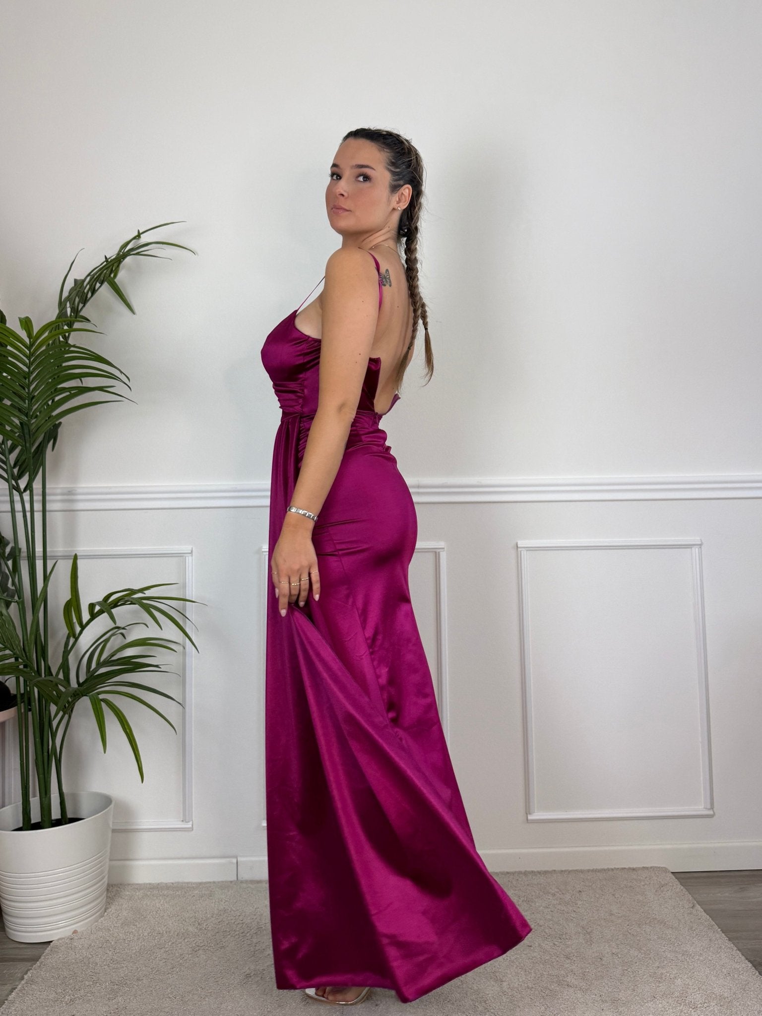 Vestito lungo in raso SOFIA - Follie by Alice