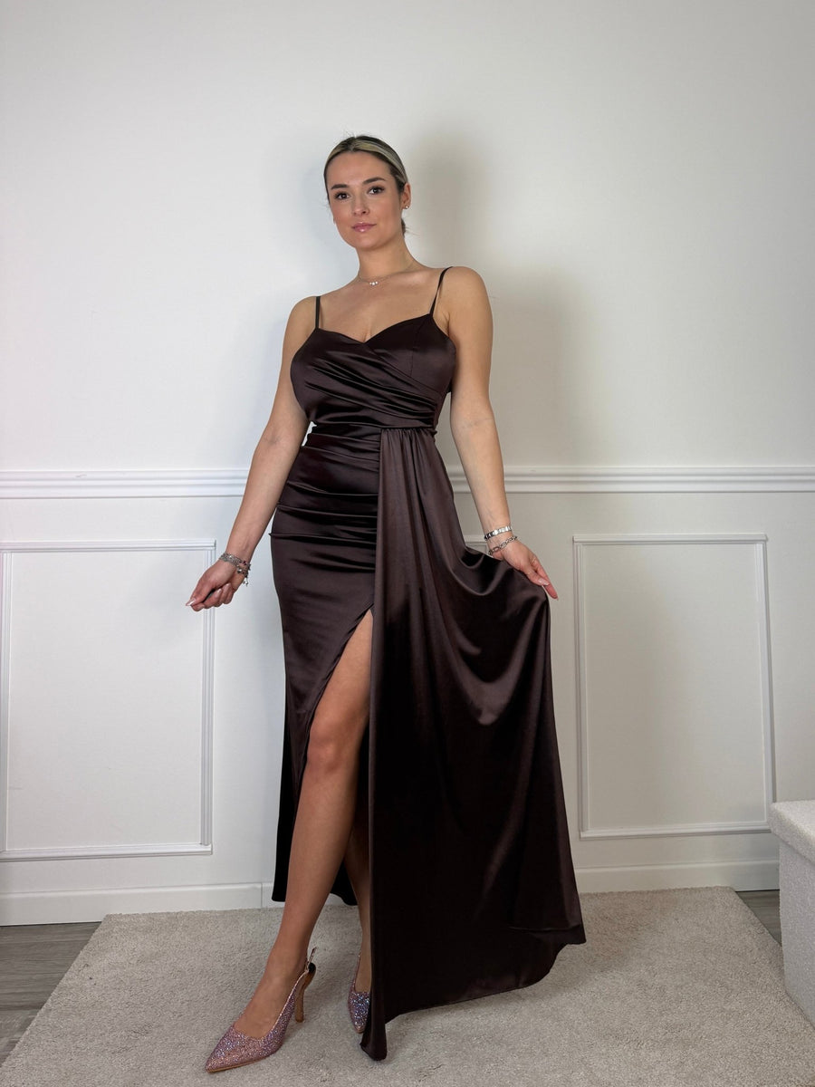 Vestito lungo in raso SOFIA