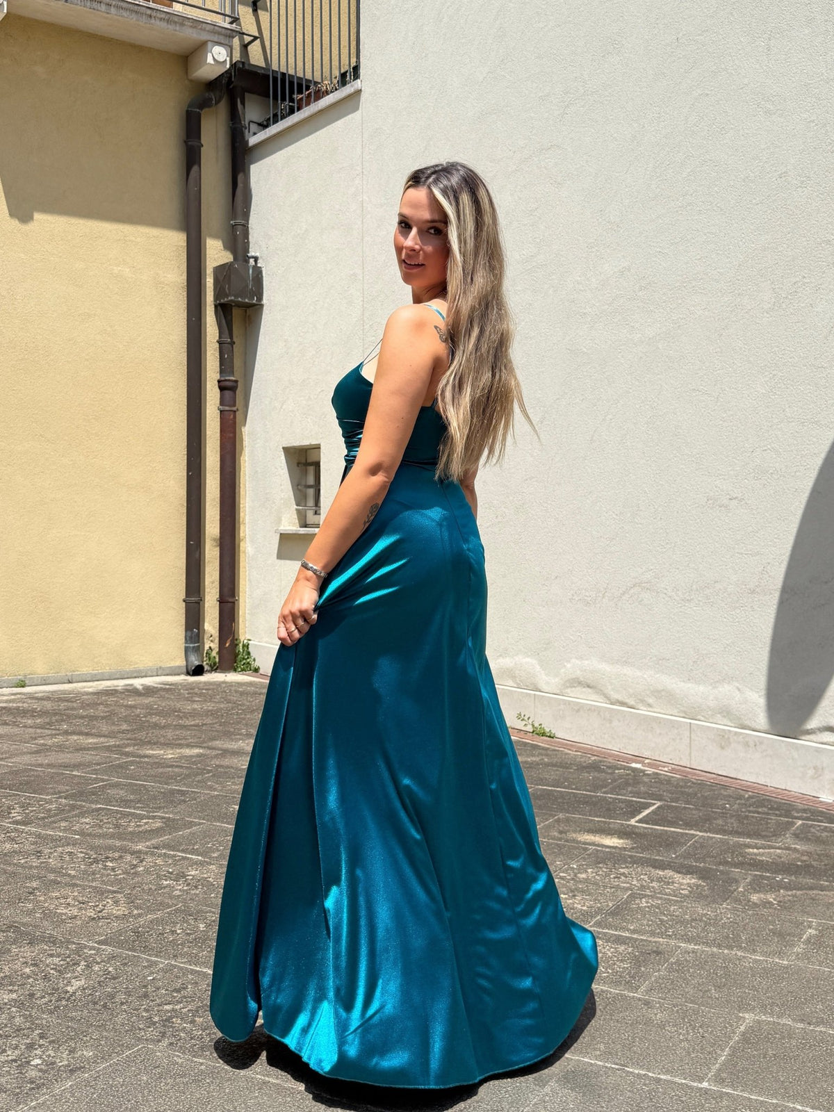 Vestito lungo in raso VELOUR - Follie by Alice