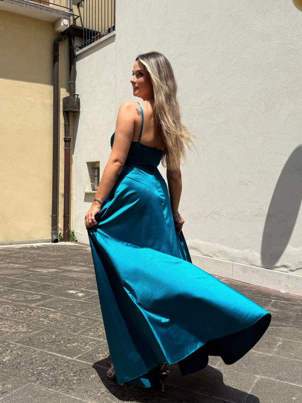 Vestito lungo in raso VELOUR - Follie by Alice