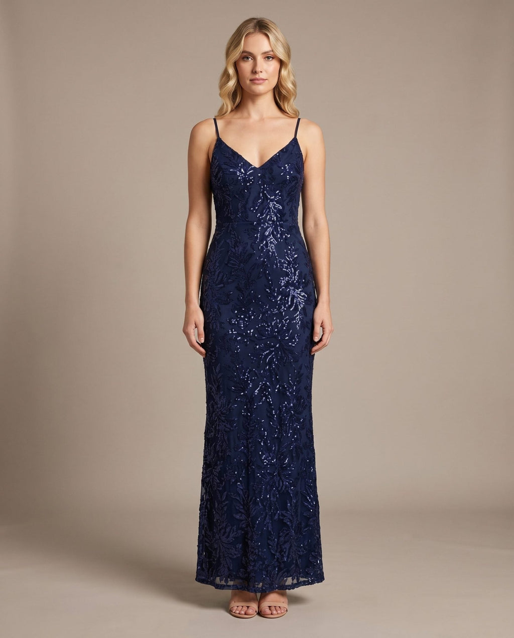 Vestito lungo in tulle con paillettes all-over ALLORO - Follie by Alice