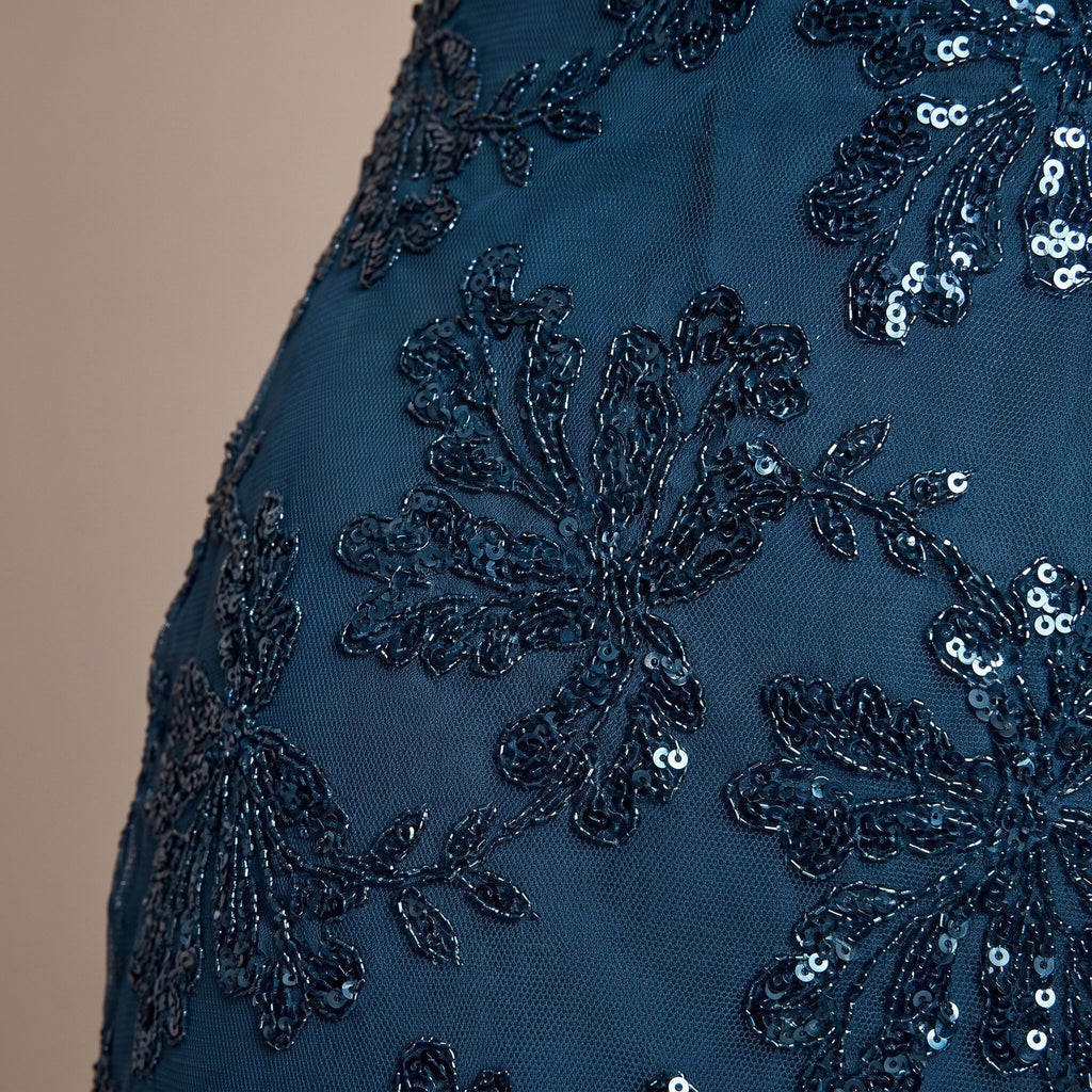 Vestito lungo in tulle con paillettes all-over ALLORO - Follie by Alice