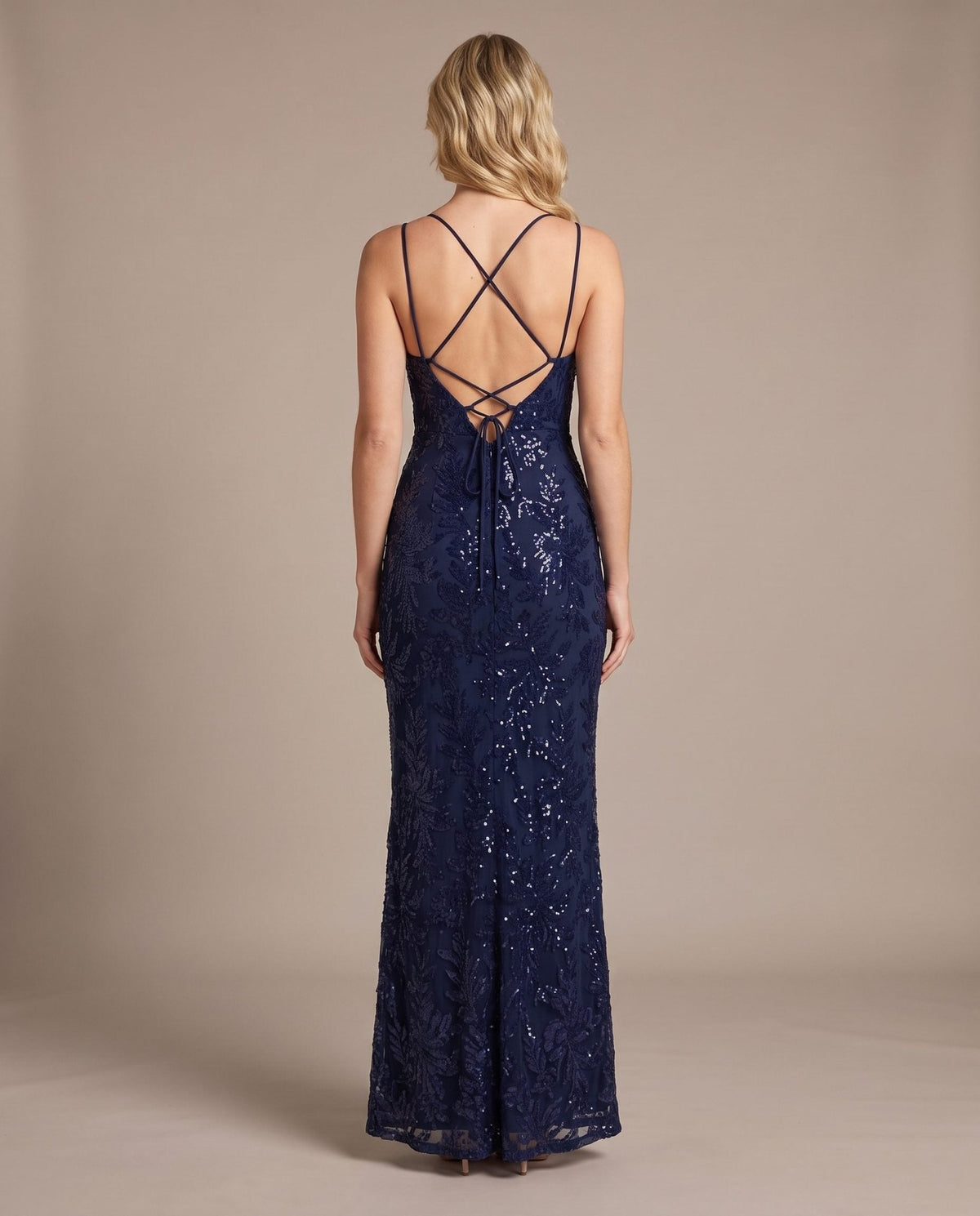 Vestito lungo in tulle con paillettes all-over ALLORO - Follie by Alice